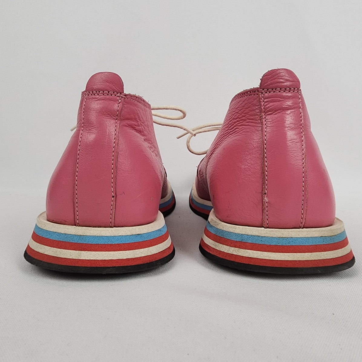 Jubaki London Pink Leather Lace Up Shoes Size 8.5