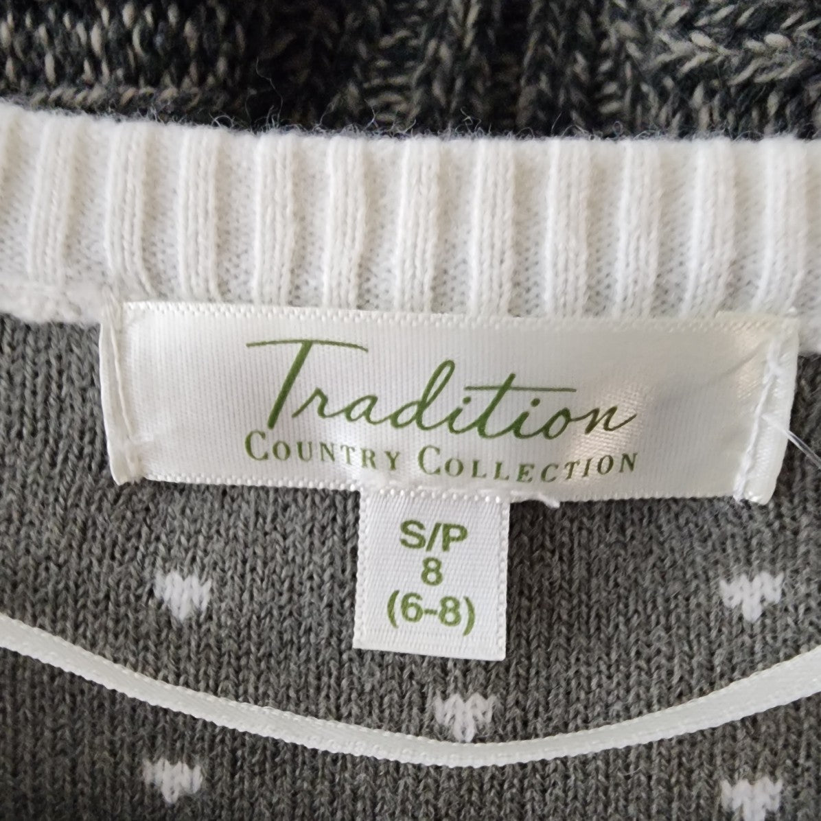 Tradition Country Collection White Knit Reindeer Button Up Cardigan Size S