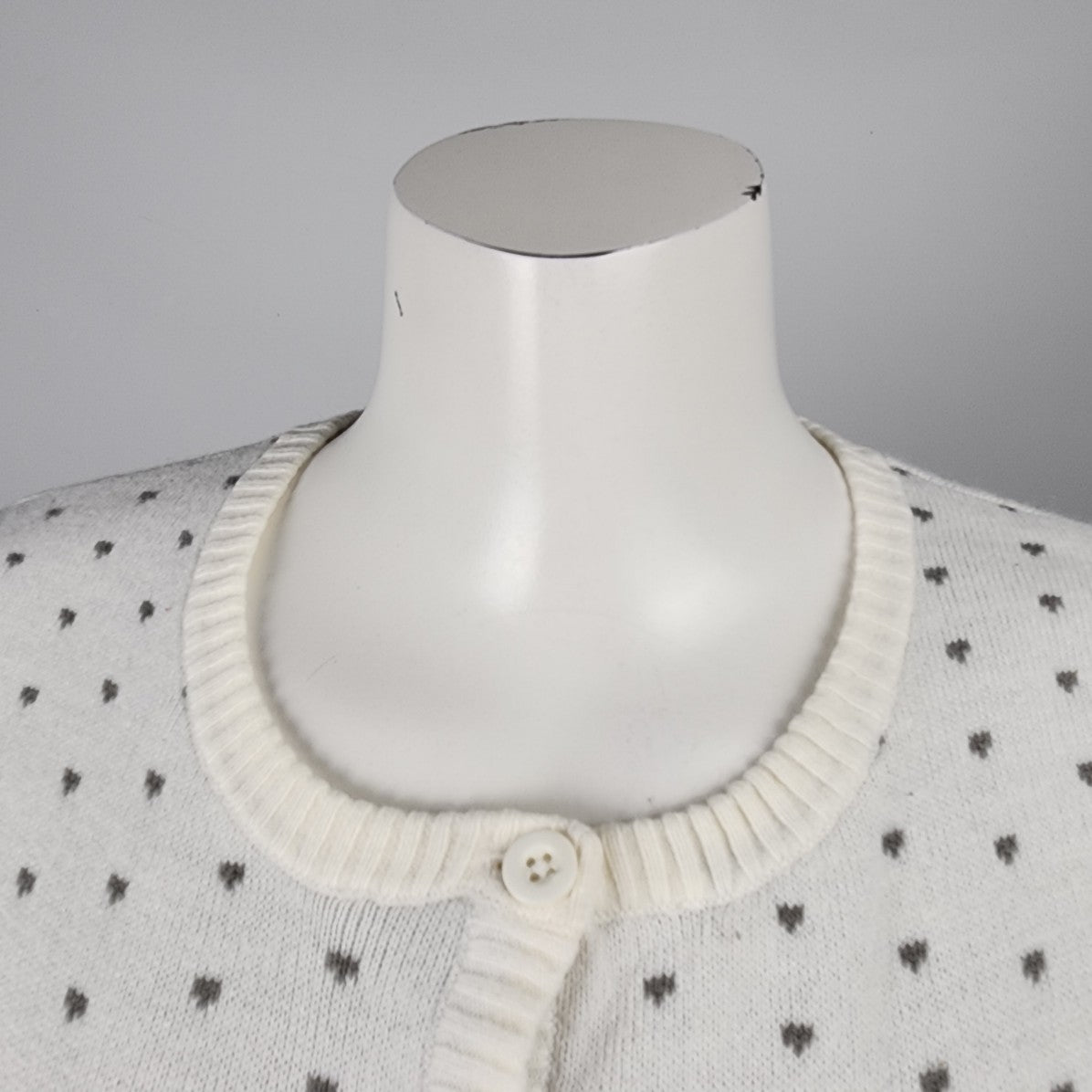 Tradition Country Collection White Knit Reindeer Button Up Cardigan Size S