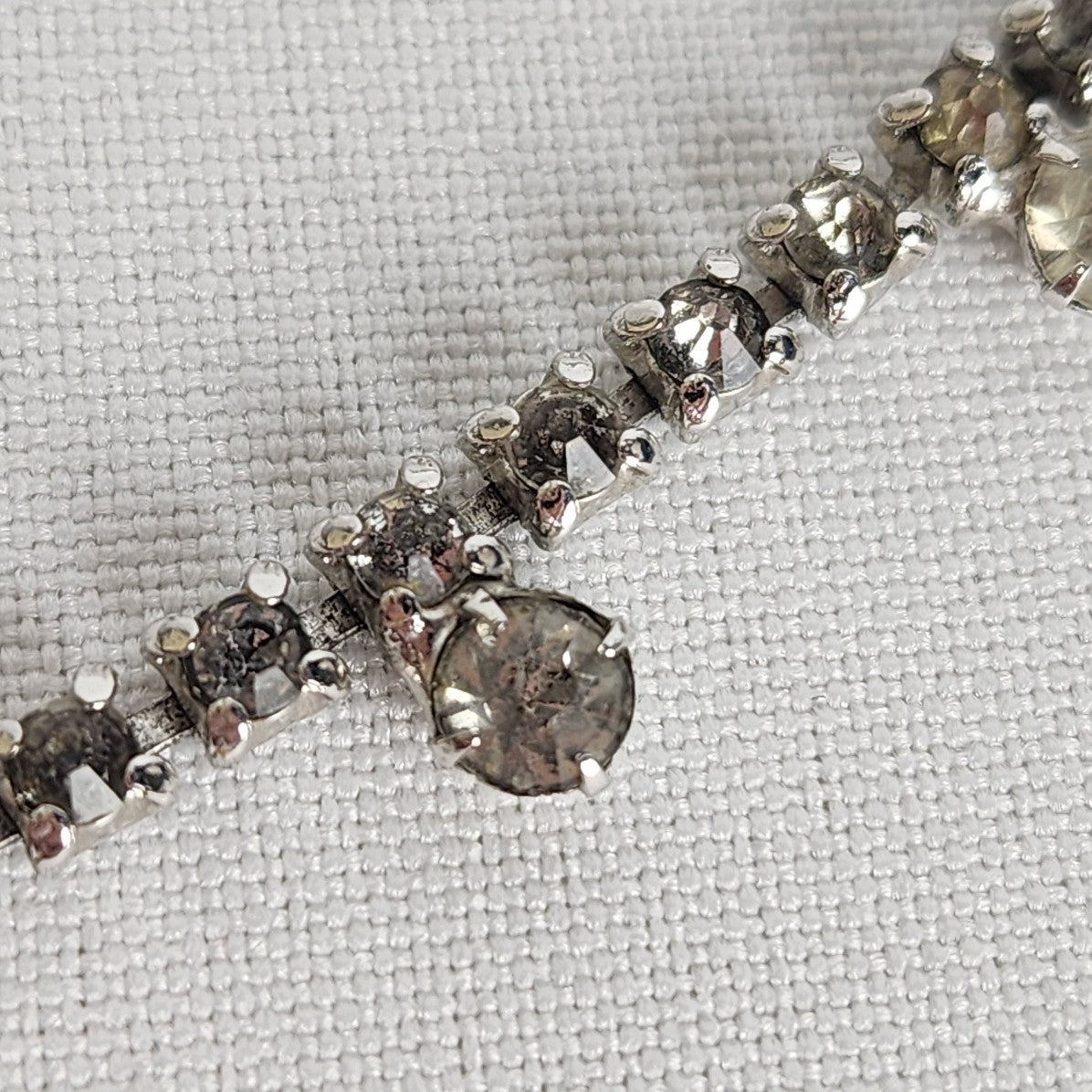 Vintage Silver Rhinestone Collar Necklace