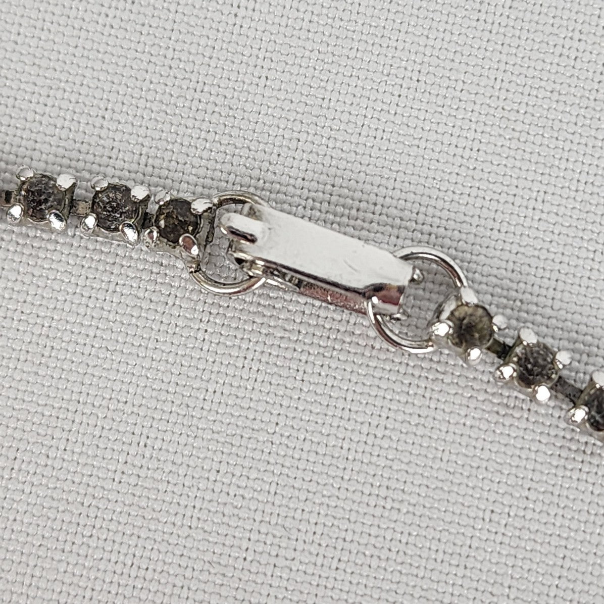 Vintage Silver Rhinestone Collar Necklace