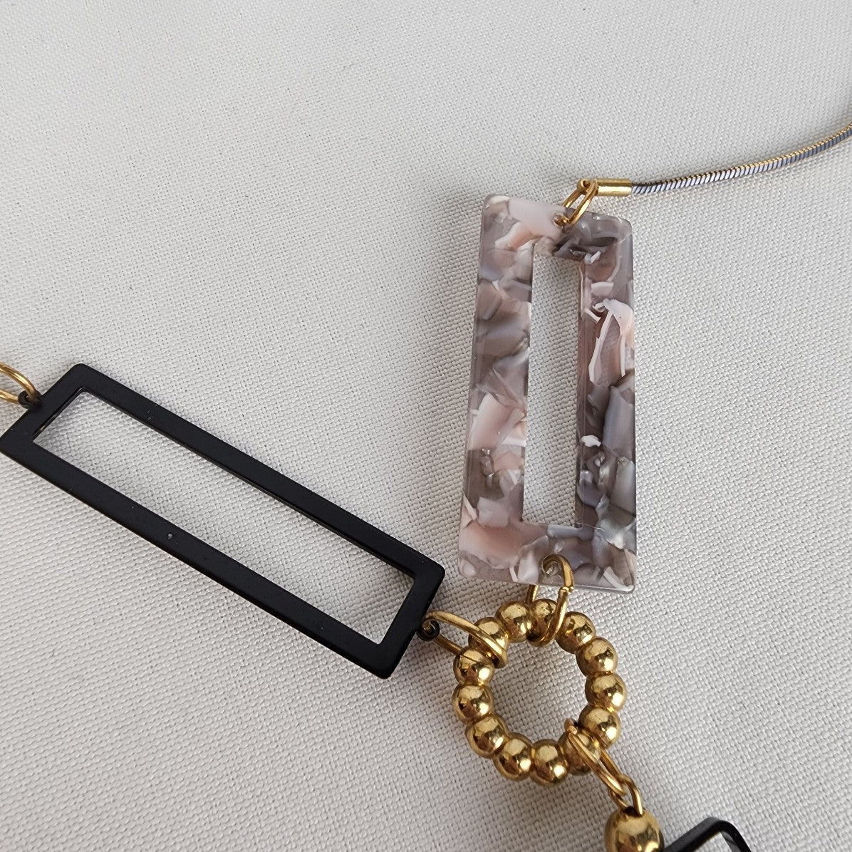 Green & Pink Light Weight Y Necklace