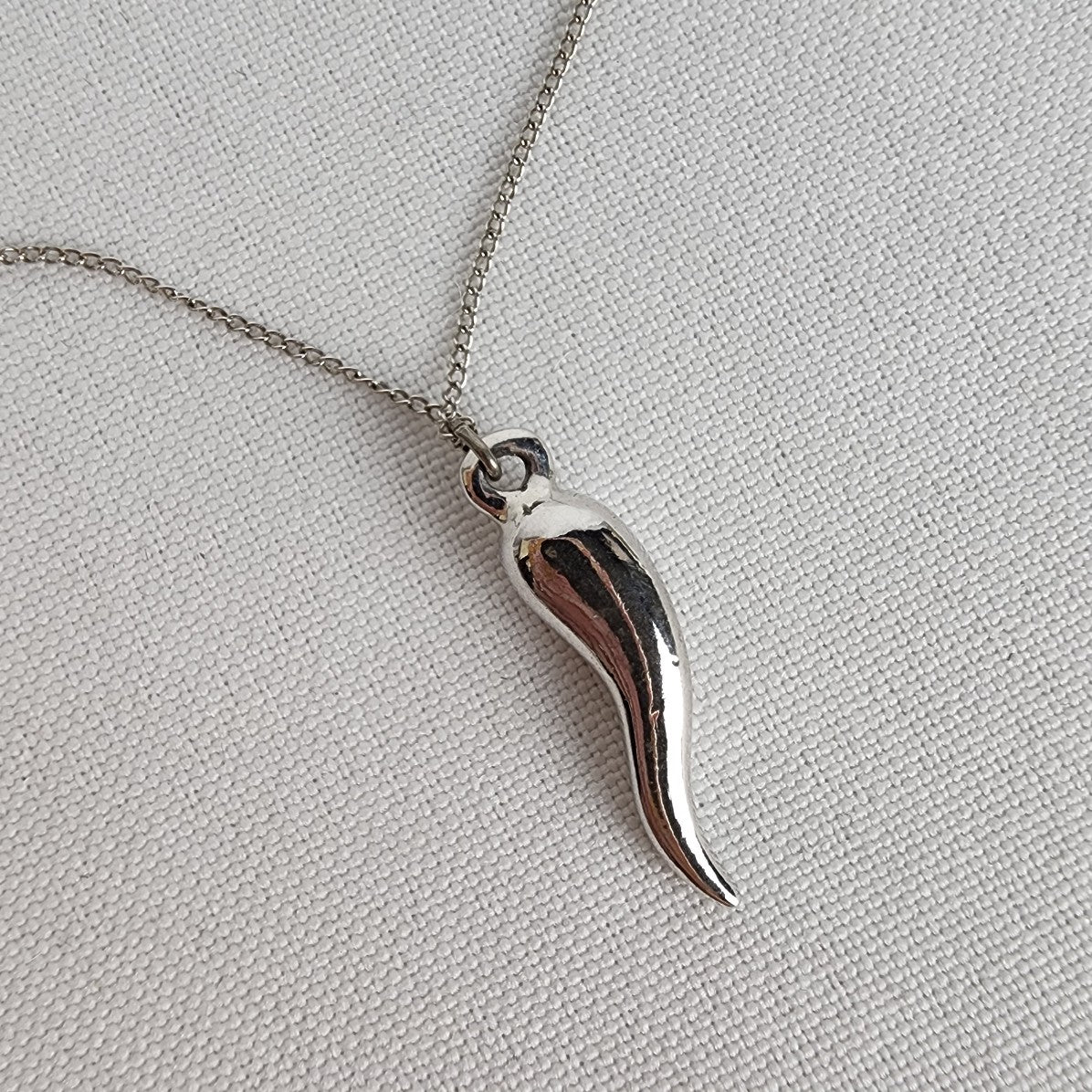 Vintage Coro Sterling Silver Tone Chilli Pepper Necklace