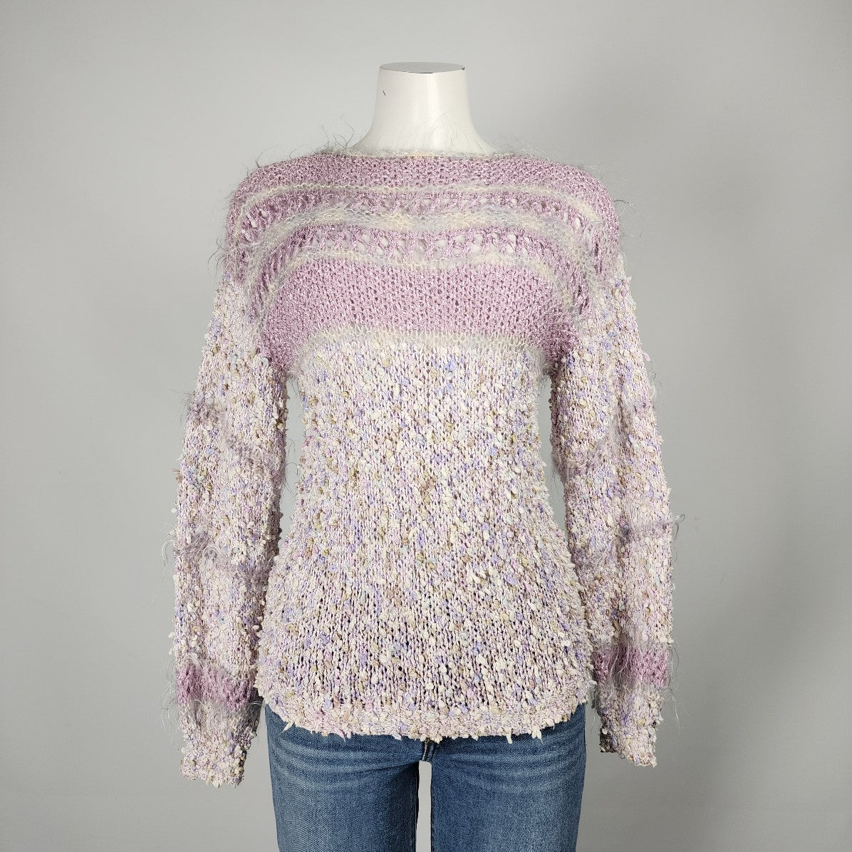 Vintage Handmade Purple Knit Sweater Size S