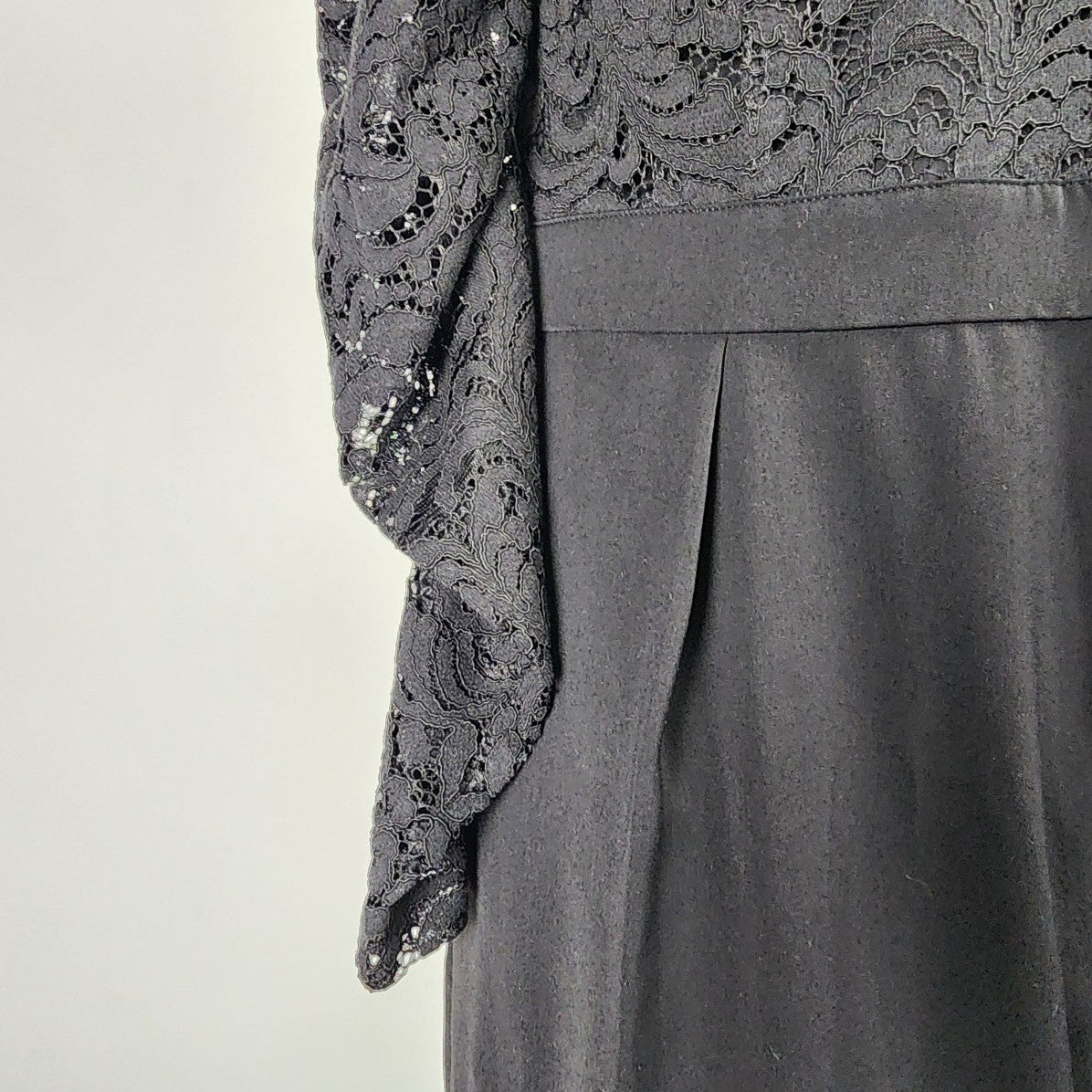 H&M Black Lace Puff Sleeve Jumpsuit Size M