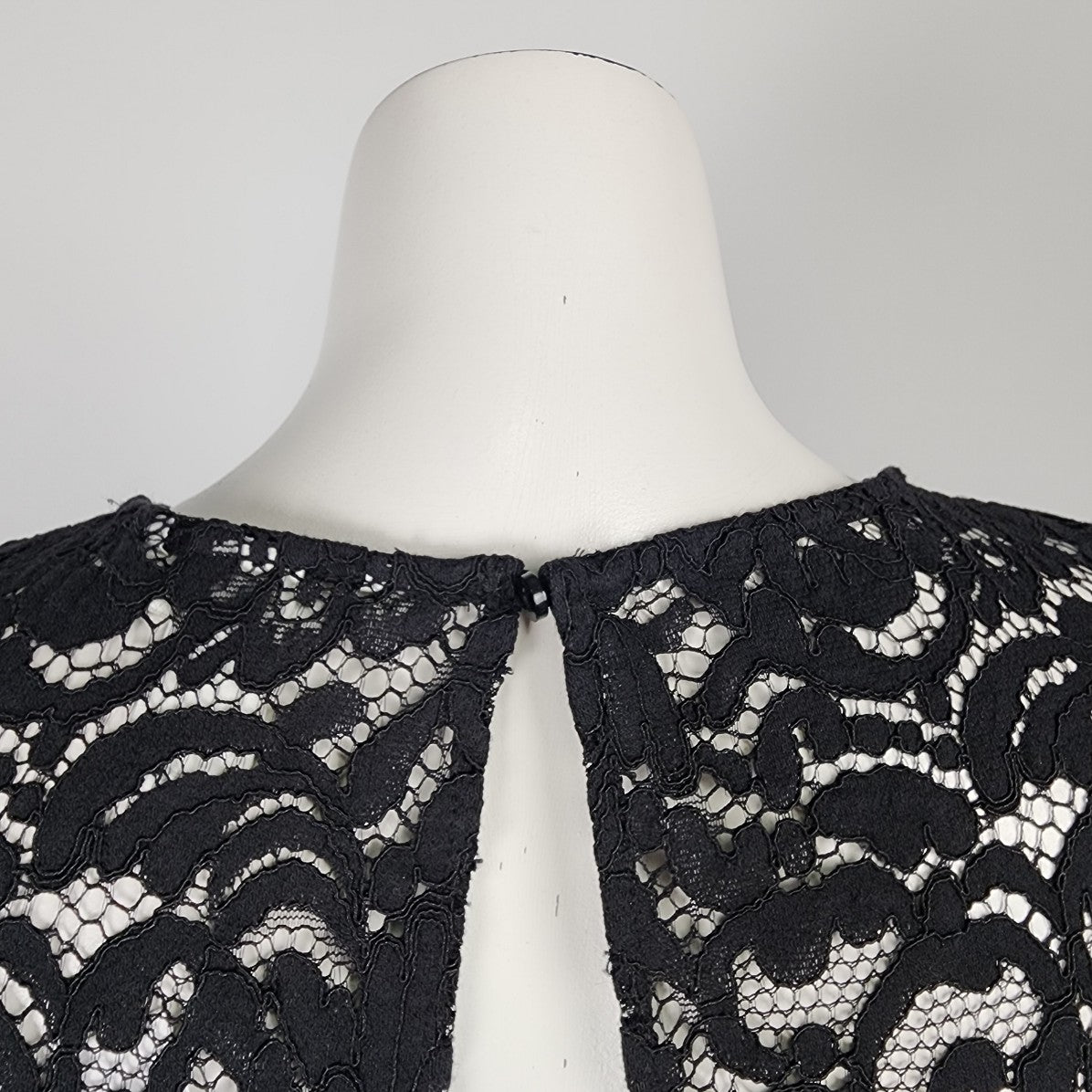 H&M Black Lace Puff Sleeve Jumpsuit Size M