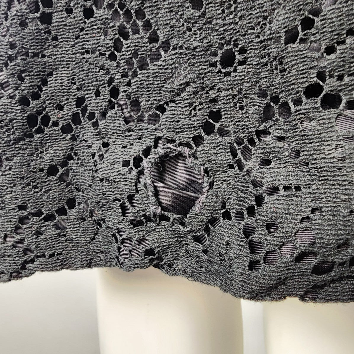 Vintage Wendy Lane Black Lace Long Sleeve Sheath Dress Size M