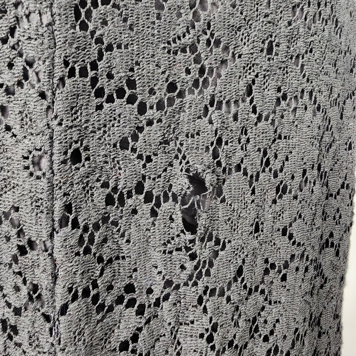 Vintage Wendy Lane Black Lace Long Sleeve Sheath Dress Size M