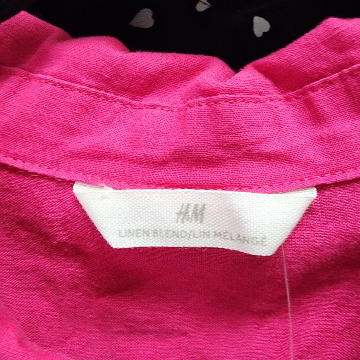 H&M Pink V Neck Collared Blouse Size M/L