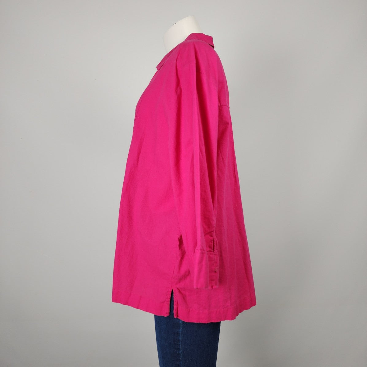 H&M Pink V Neck Collared Blouse Size M/L
