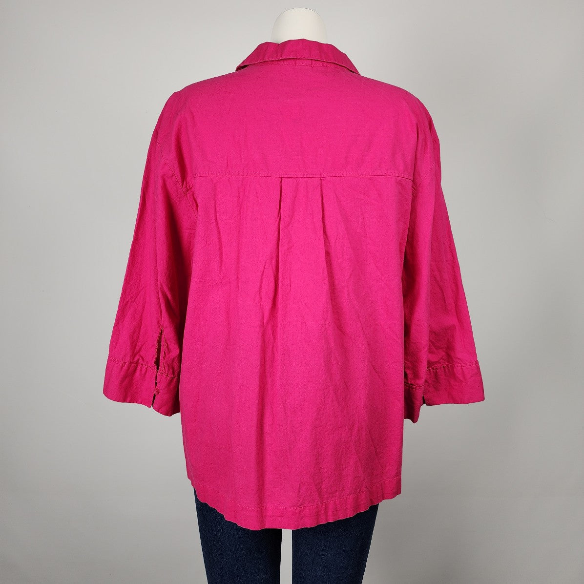 H&M Pink V Neck Collared Blouse Size M/L