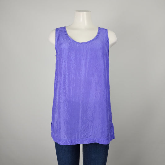 Vintage Silk Cocoon Periwinkle Silk Sleeveless Top Size