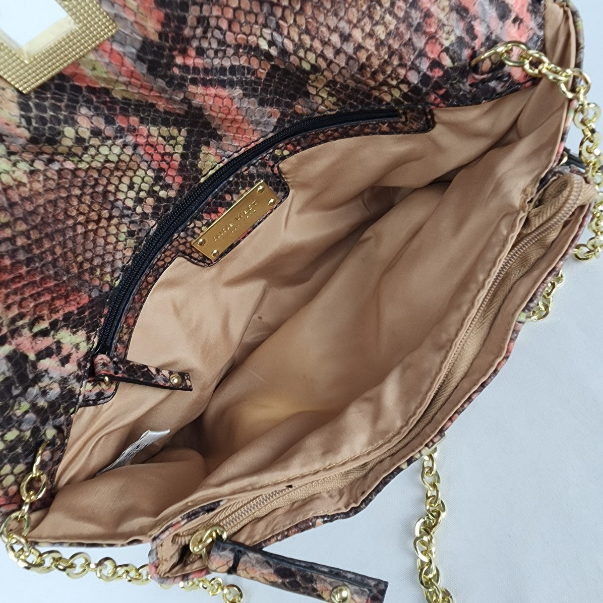 Nine West Pink Reptile Print Clutch Purse