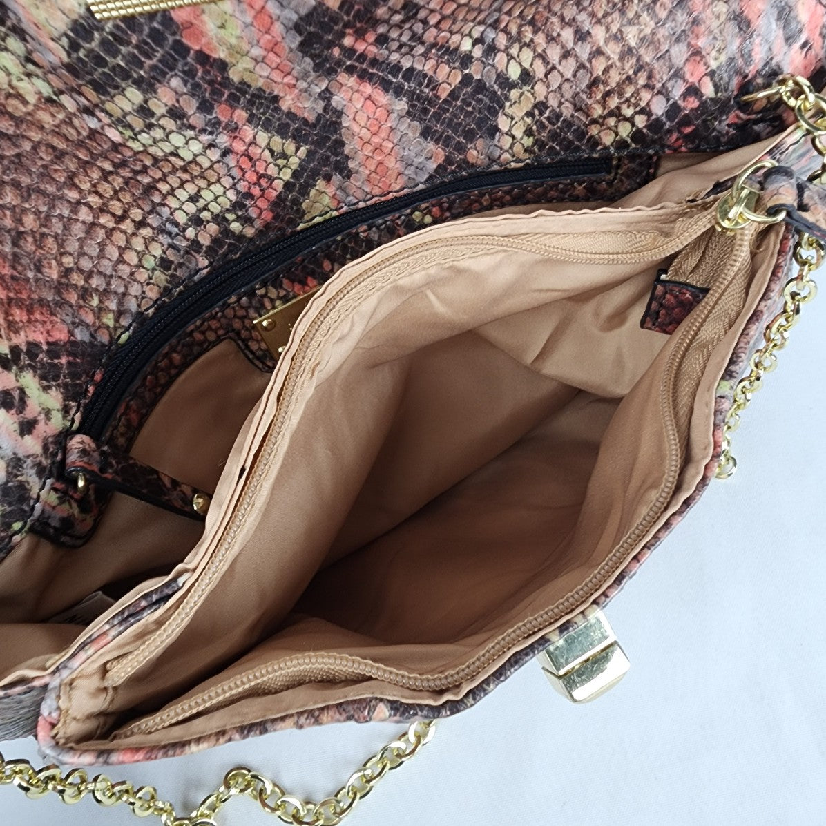 Nine West Pink Reptile Print Clutch Purse