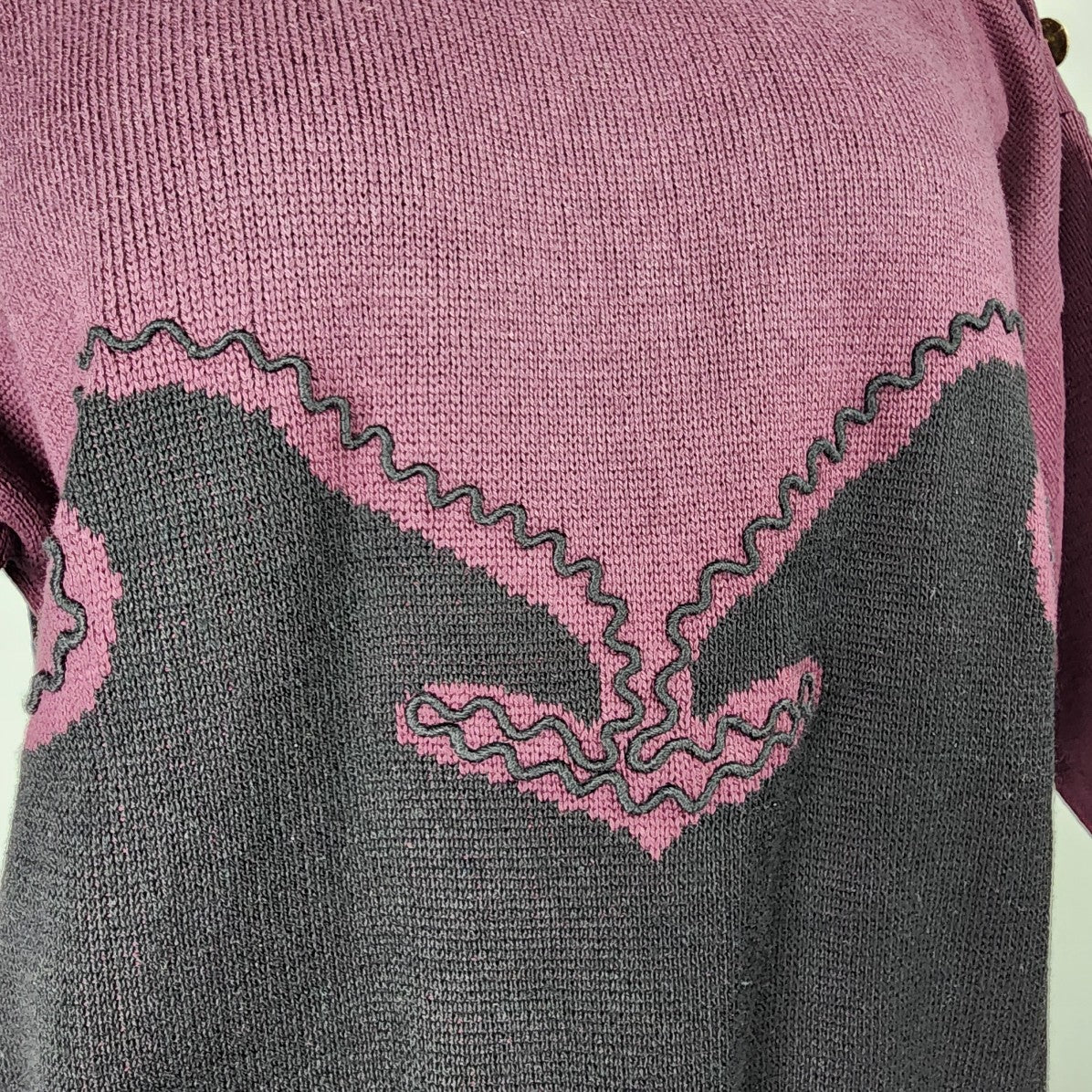 Vintage Marella Purple & Black Cotton Sweater Size M/L
