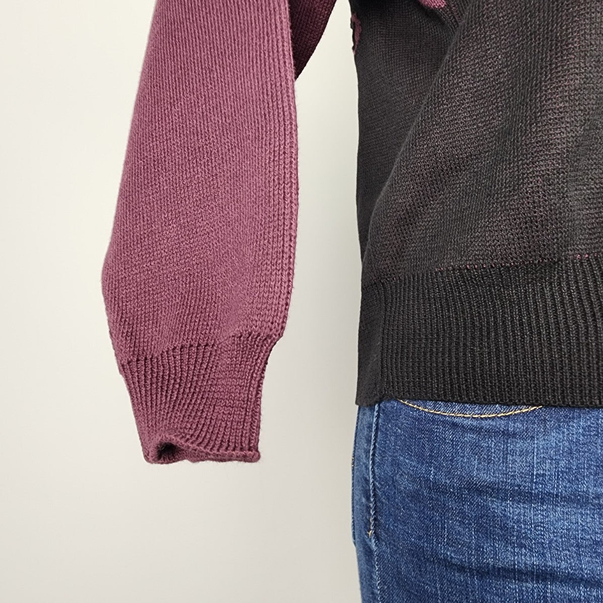 Vintage Marella Purple & Black Cotton Sweater Size M/L
