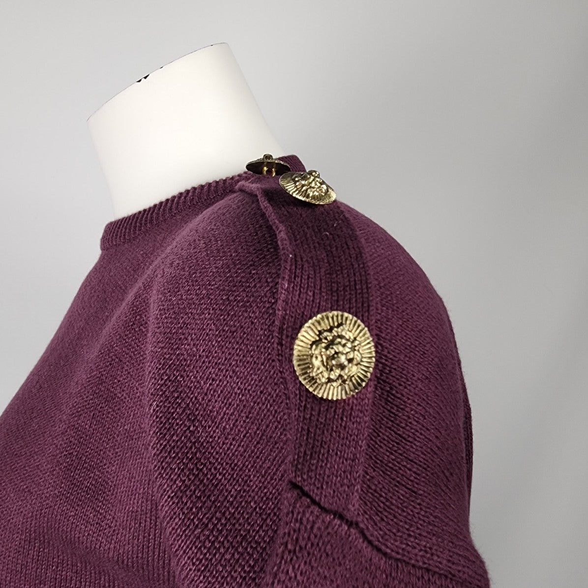 Vintage Marella Purple & Black Cotton Sweater Size M/L