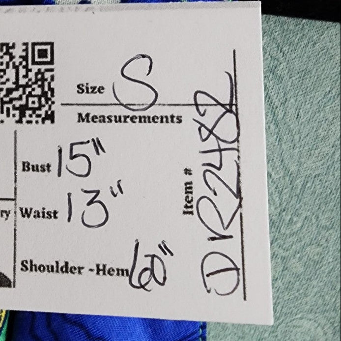 Japna Blue & Green Floral Summer Maxi Dress Size S