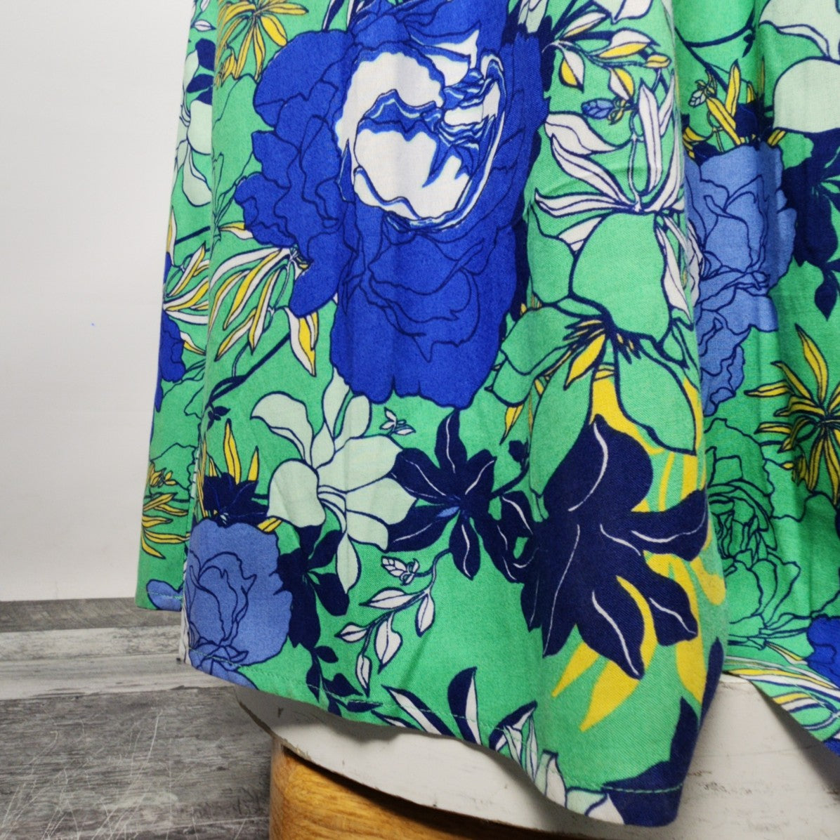 Japna Blue & Green Floral Summer Maxi Dress Size S
