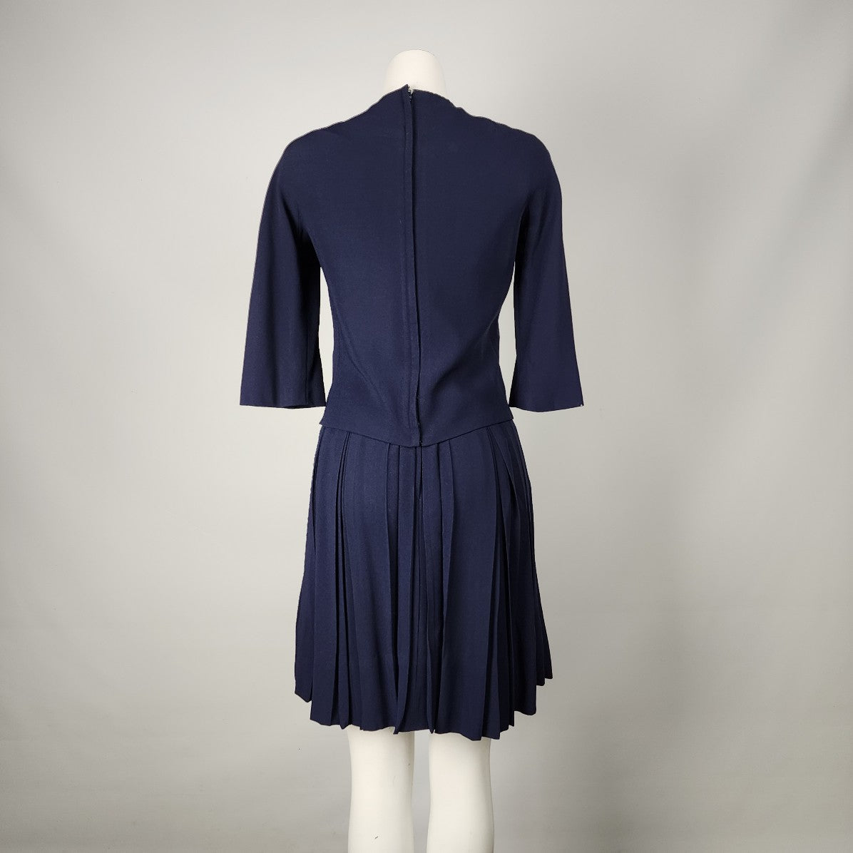 Teal Traina New York 1960s Navy Blue Top & Dress Set Size XS