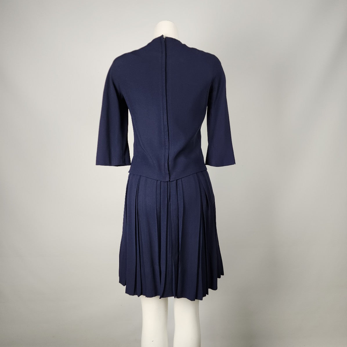 Teal Traina New York 1960s Navy Blue Top & Dress Set Size XS