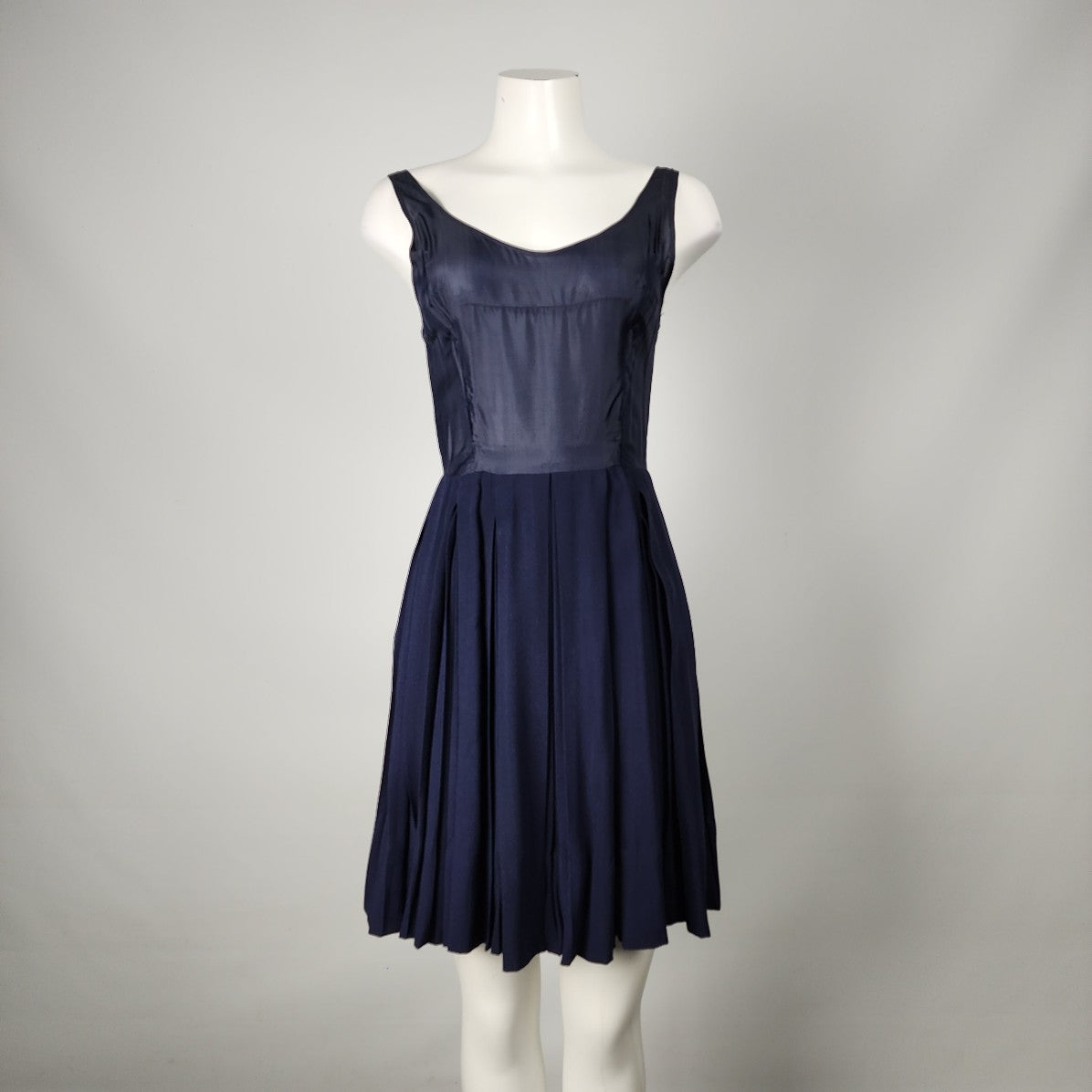Teal Traina New York 1960s Navy Blue Top & Dress Set Size XS