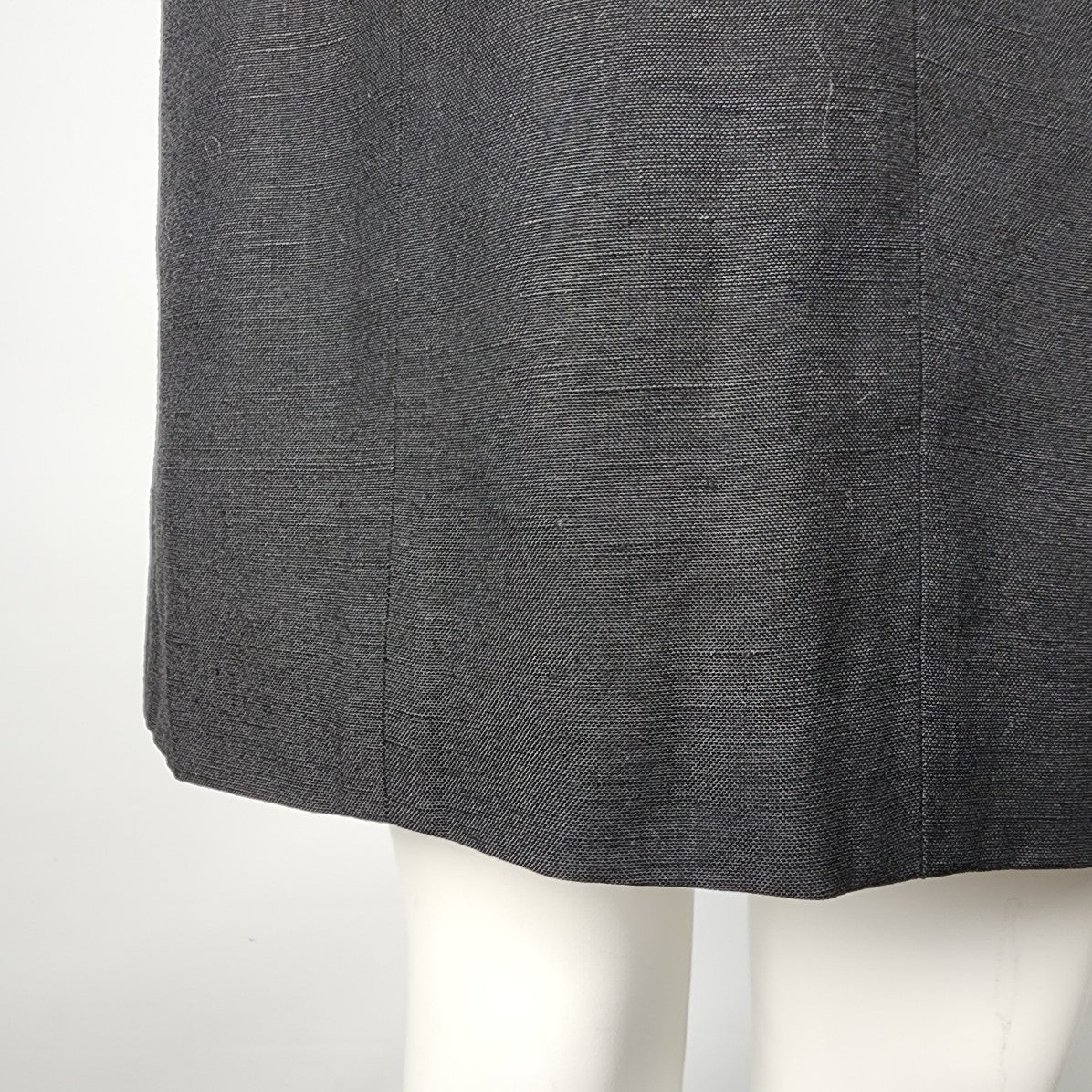 Vintage Richard Warren Bonwit Teller Black Linen Button Up Sheath Dress Size S