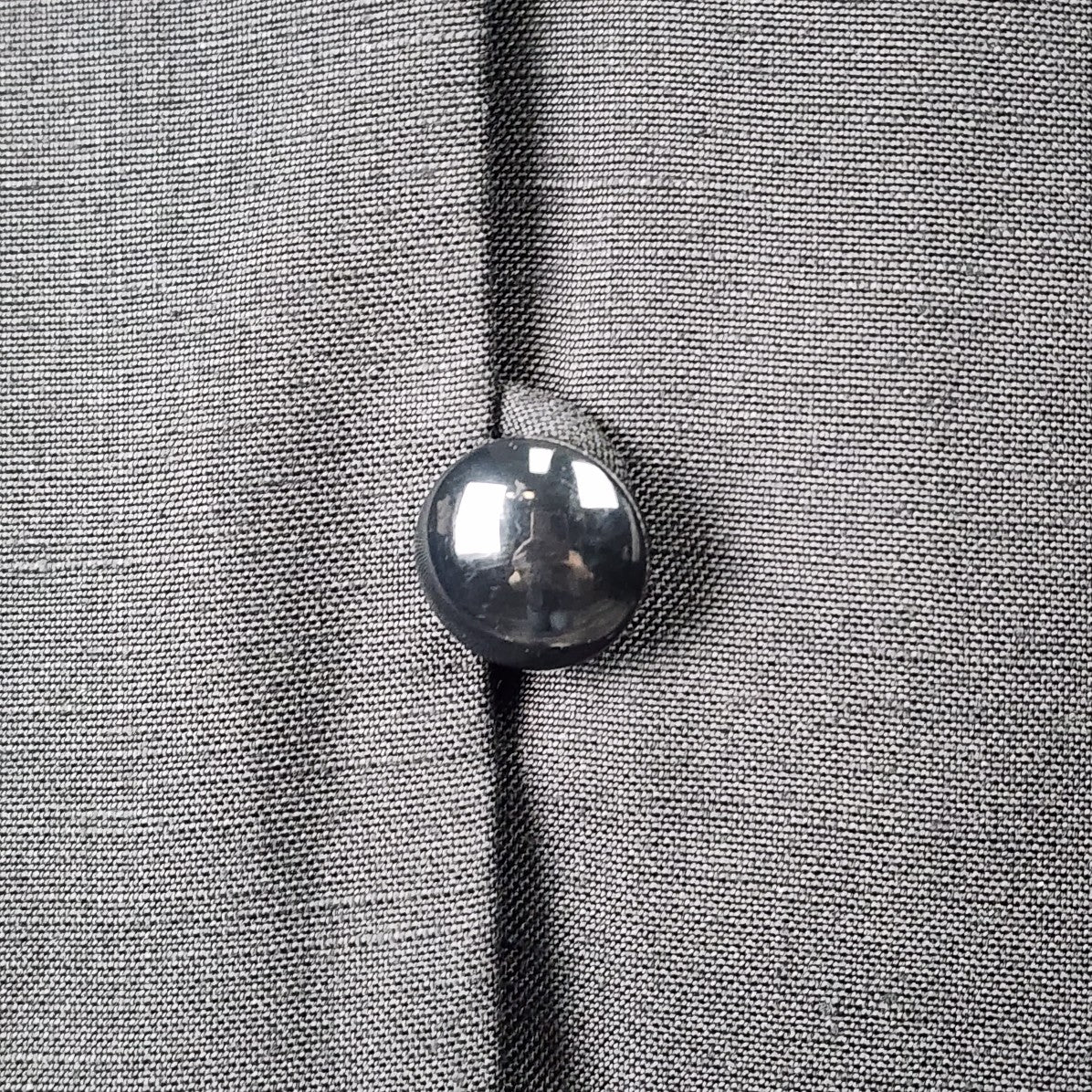 Vintage Richard Warren Bonwit Teller Black Linen Button Up Sheath Dress Size S