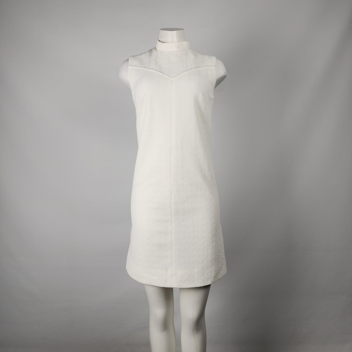 Vintage 60s White Sheath Dress Size S/M