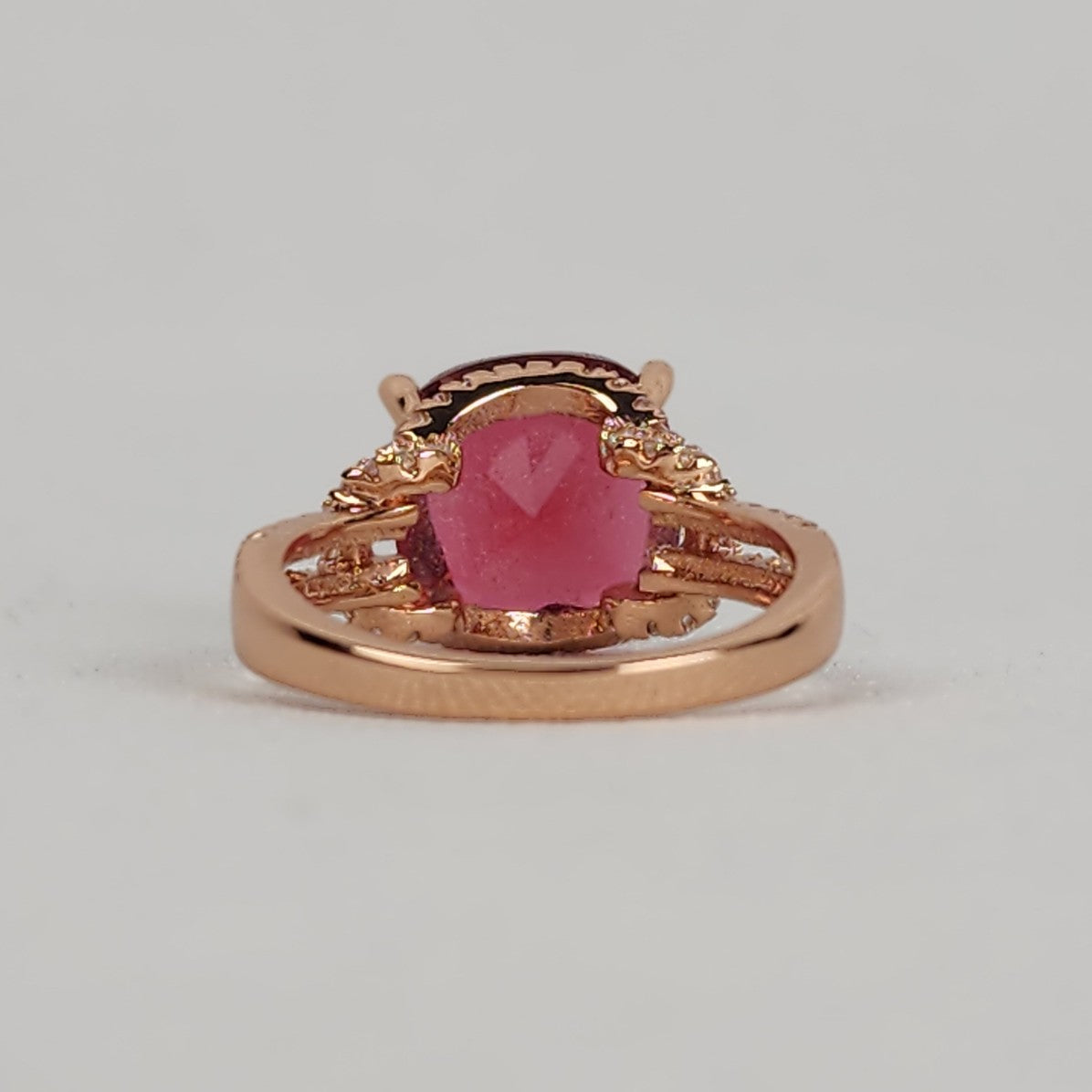 Rose Gold Red Stone Statement Ring Size 9