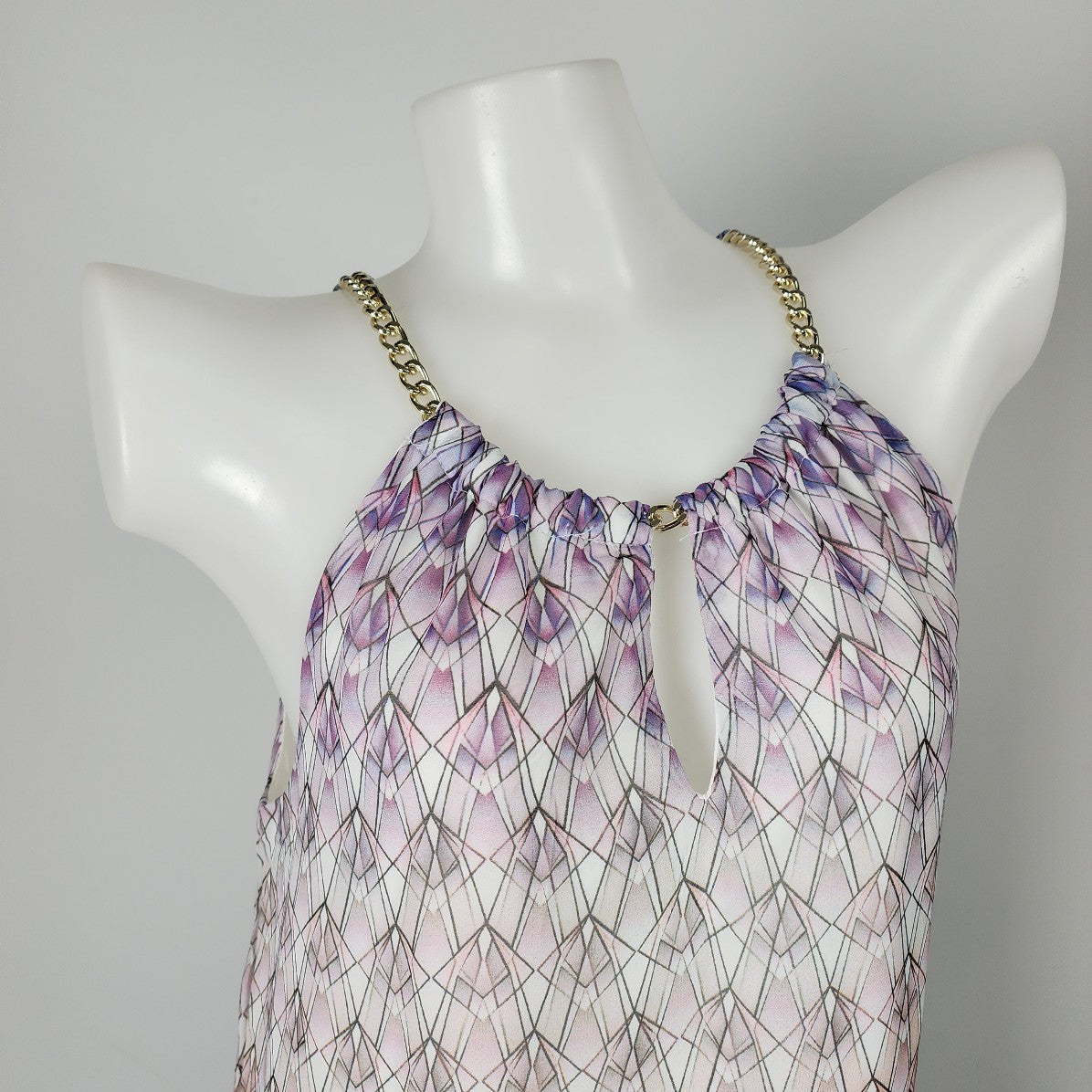 Tribal Femme Purple Hombre Chain Neckline High Low Dress Size XS