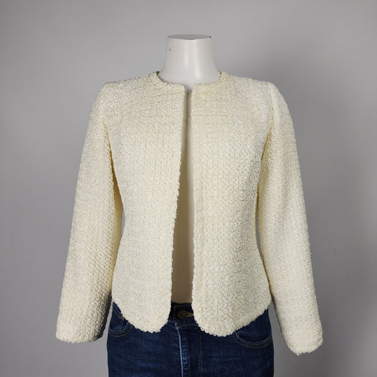 Vintage Lorch Cream Open Blazer Jacket Size 8