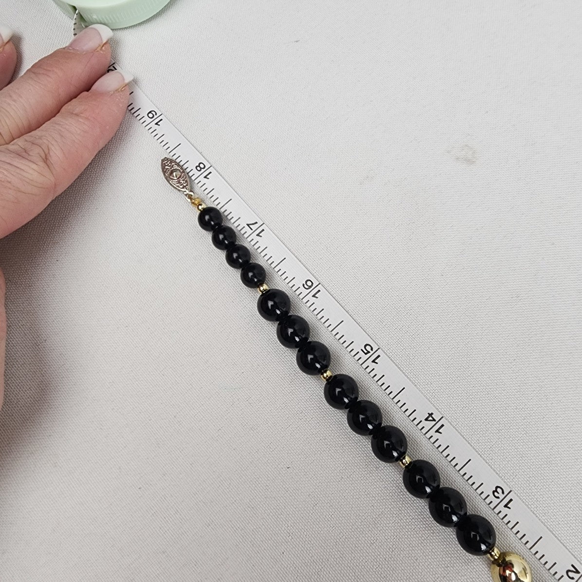 Vintage 80s Black & Gold Beaded Necklace