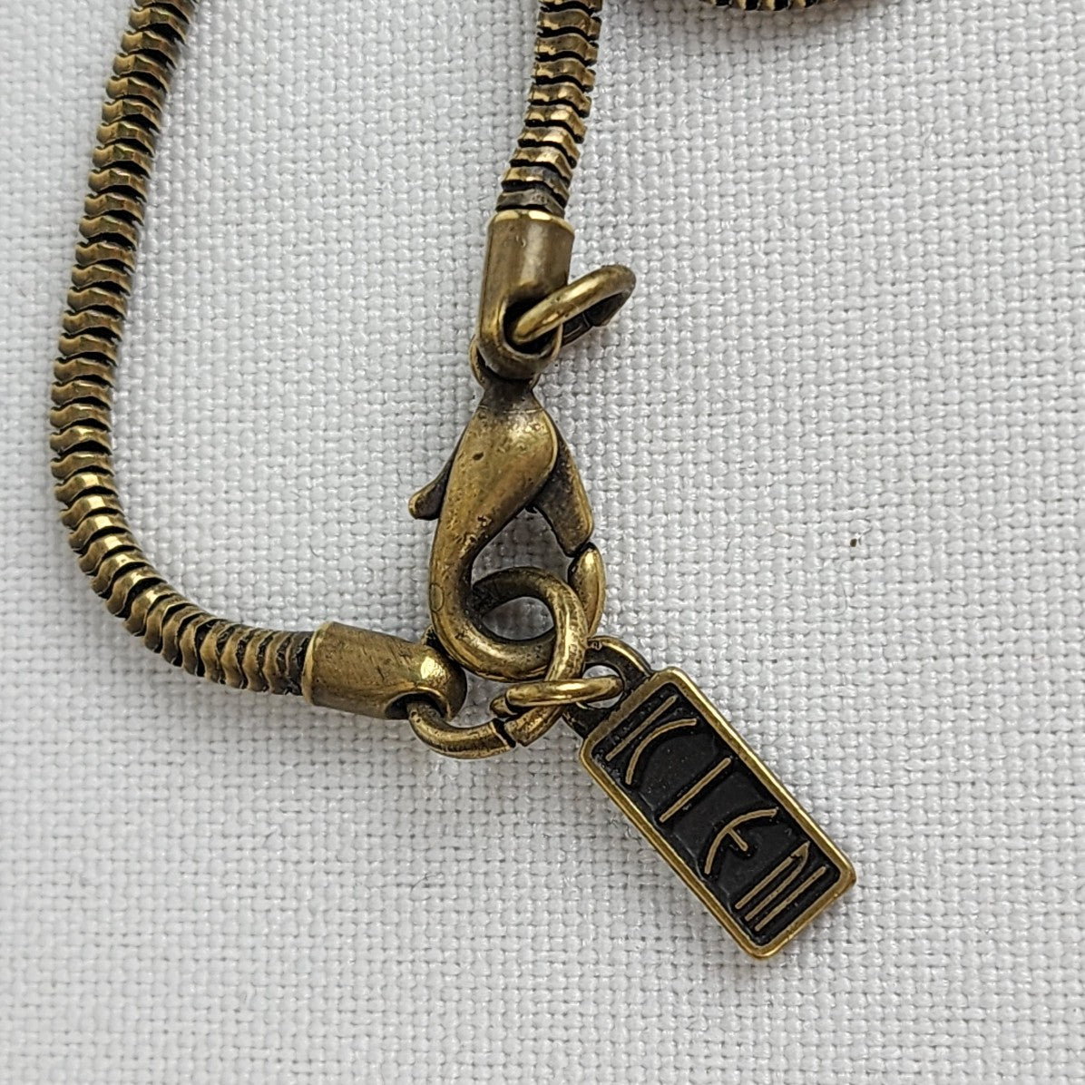 Kiem Antique Bronze Long Snake Chain Pendant Necklace