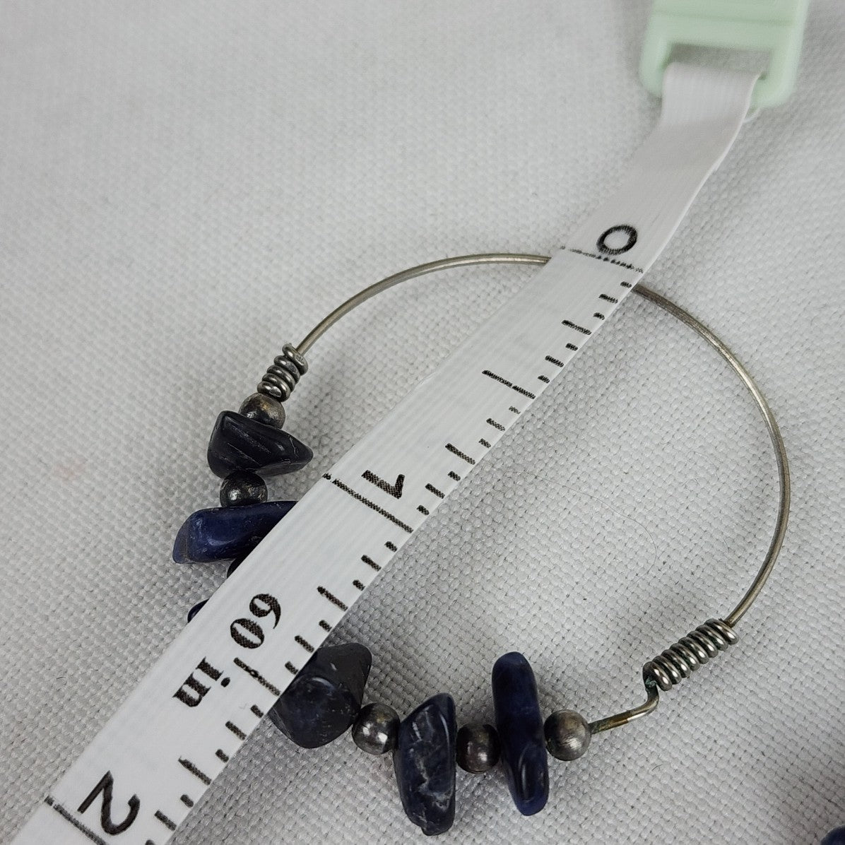 Blue Natural Stone Hoop Earrings