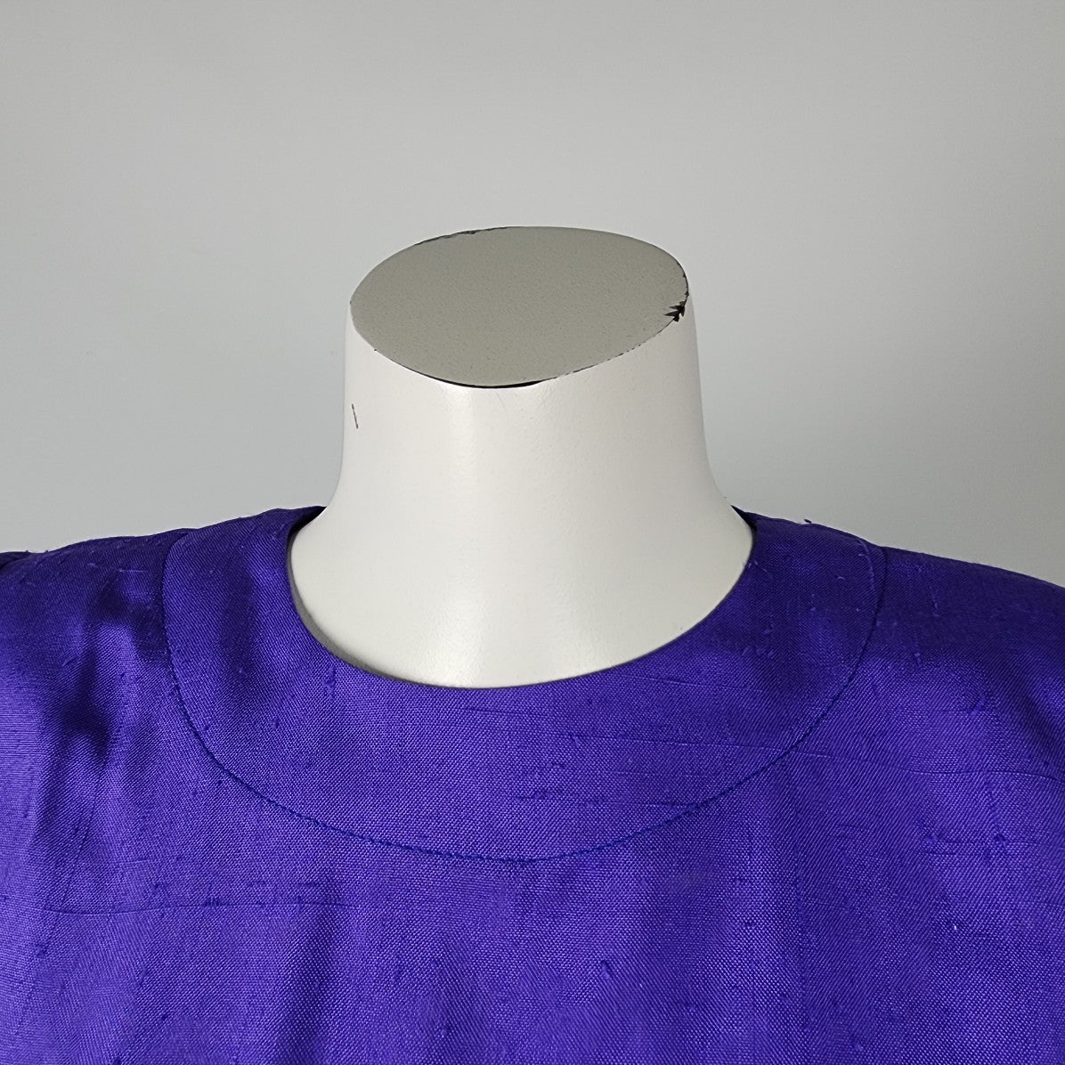 Vintage Doncaster Custom Blue Short Sleeve Button Back Blouse Top Size S