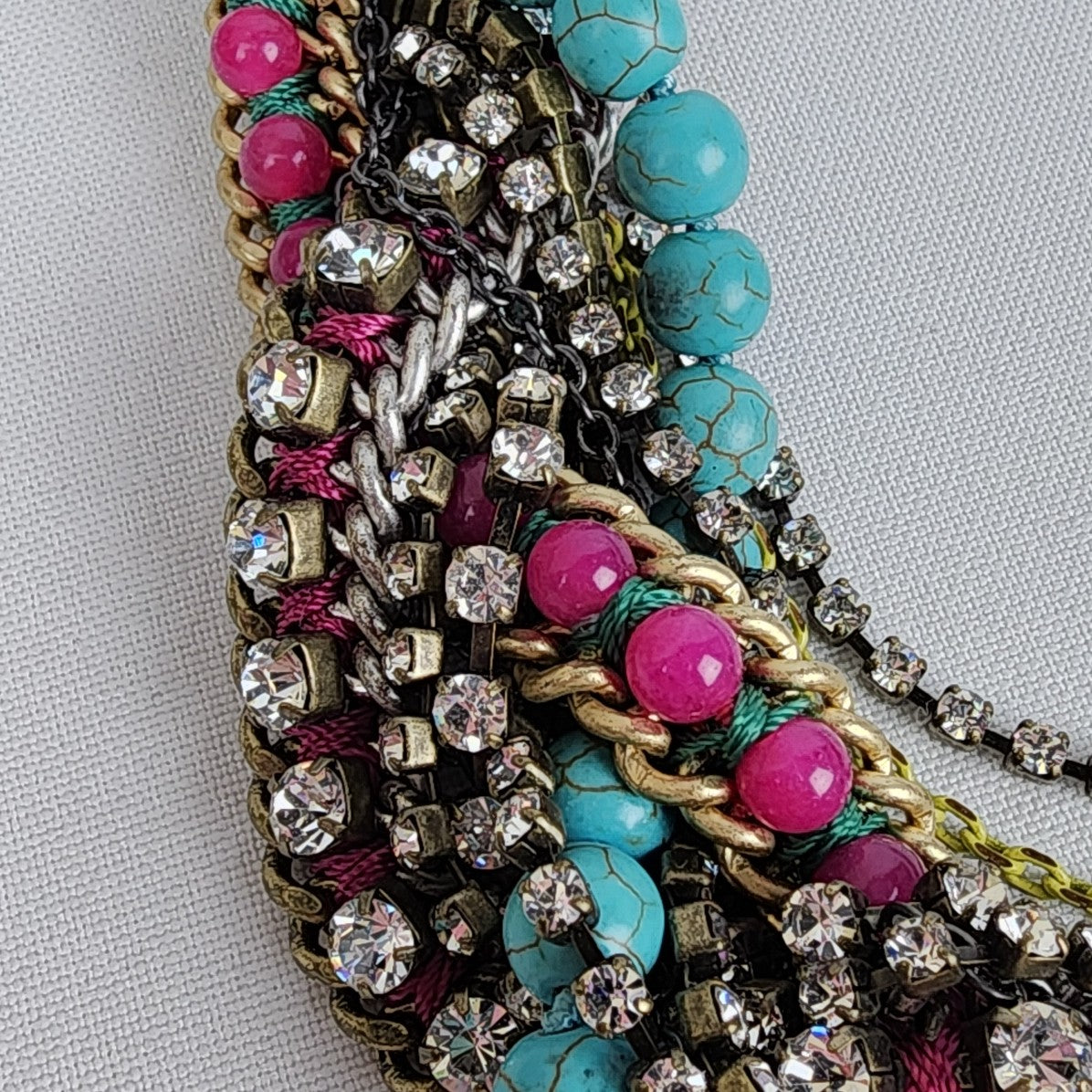 Stella & Dot Bamboleo Bronze Beaded Braided Statement Necklace