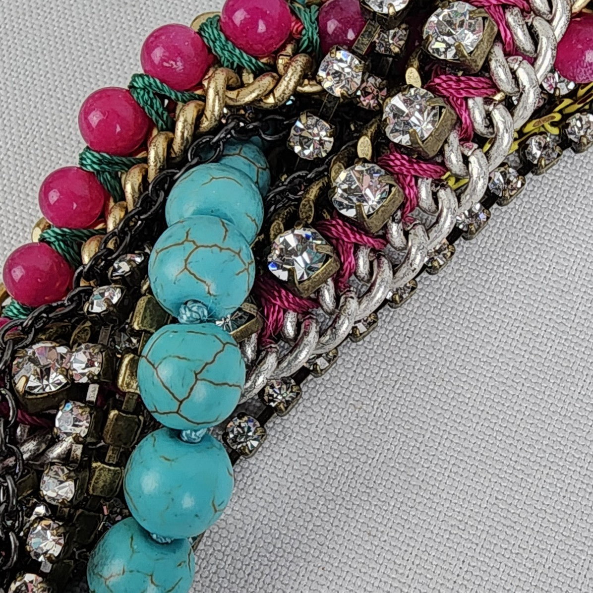 Stella & Dot Bamboleo Bronze Beaded Braided Statement Necklace