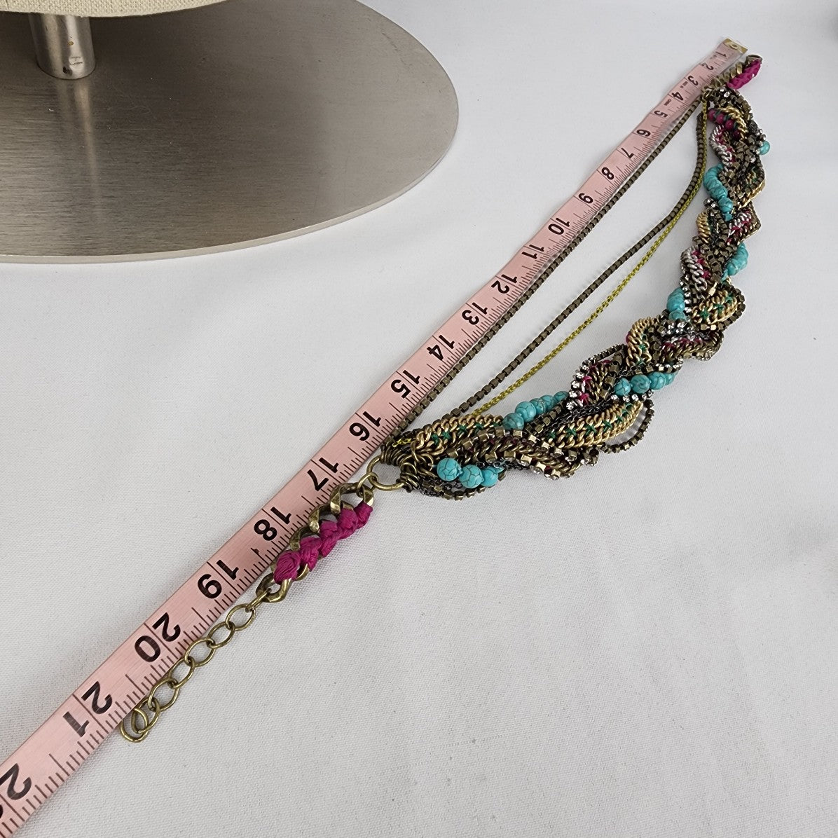 Stella & Dot Bamboleo Bronze Beaded Braided Statement Necklace