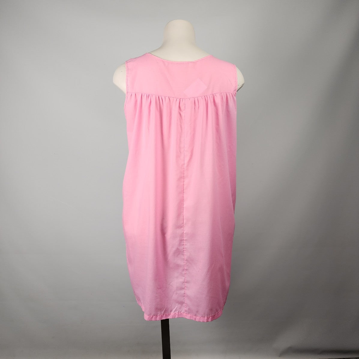 Vintage Dorsay Pink Ruffled Neckline Lingerie Dress Size L/XL