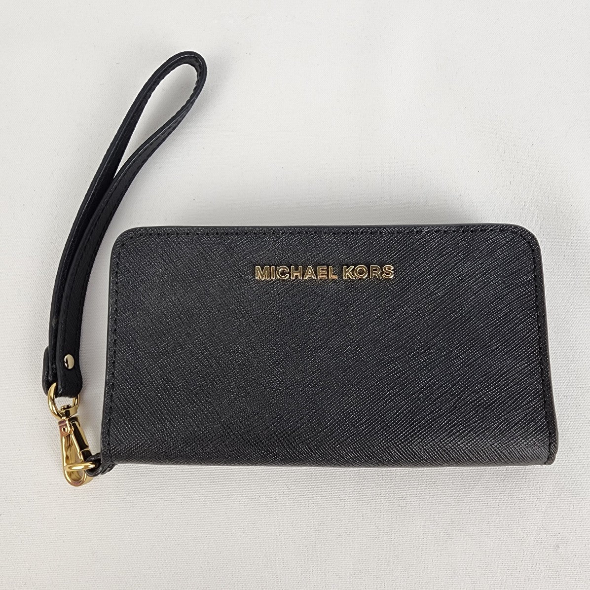 Michael Kors Black Saffiano Leather Wallet Phone Case