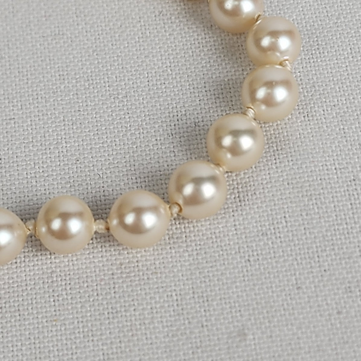 Vintage Cream Faux Pearl 1/20 Gold Fill Clasp Necklace