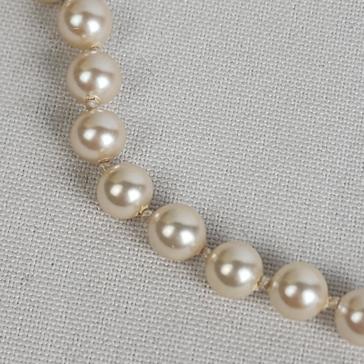 Vintage Cream Faux Pearl 1/20 Gold Fill Clasp Necklace