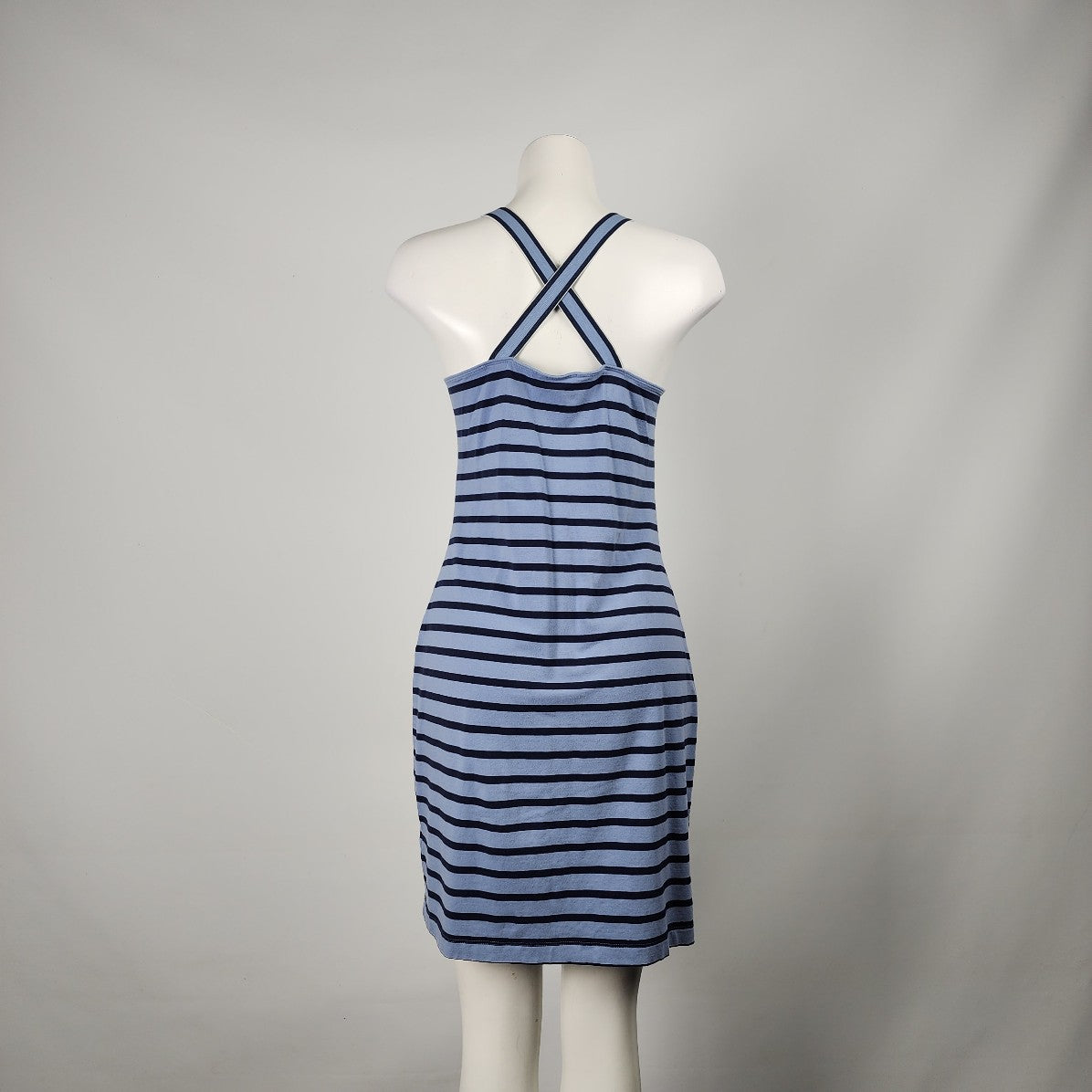 Sandwich Blue Striped Cotton Mini Dress Size L