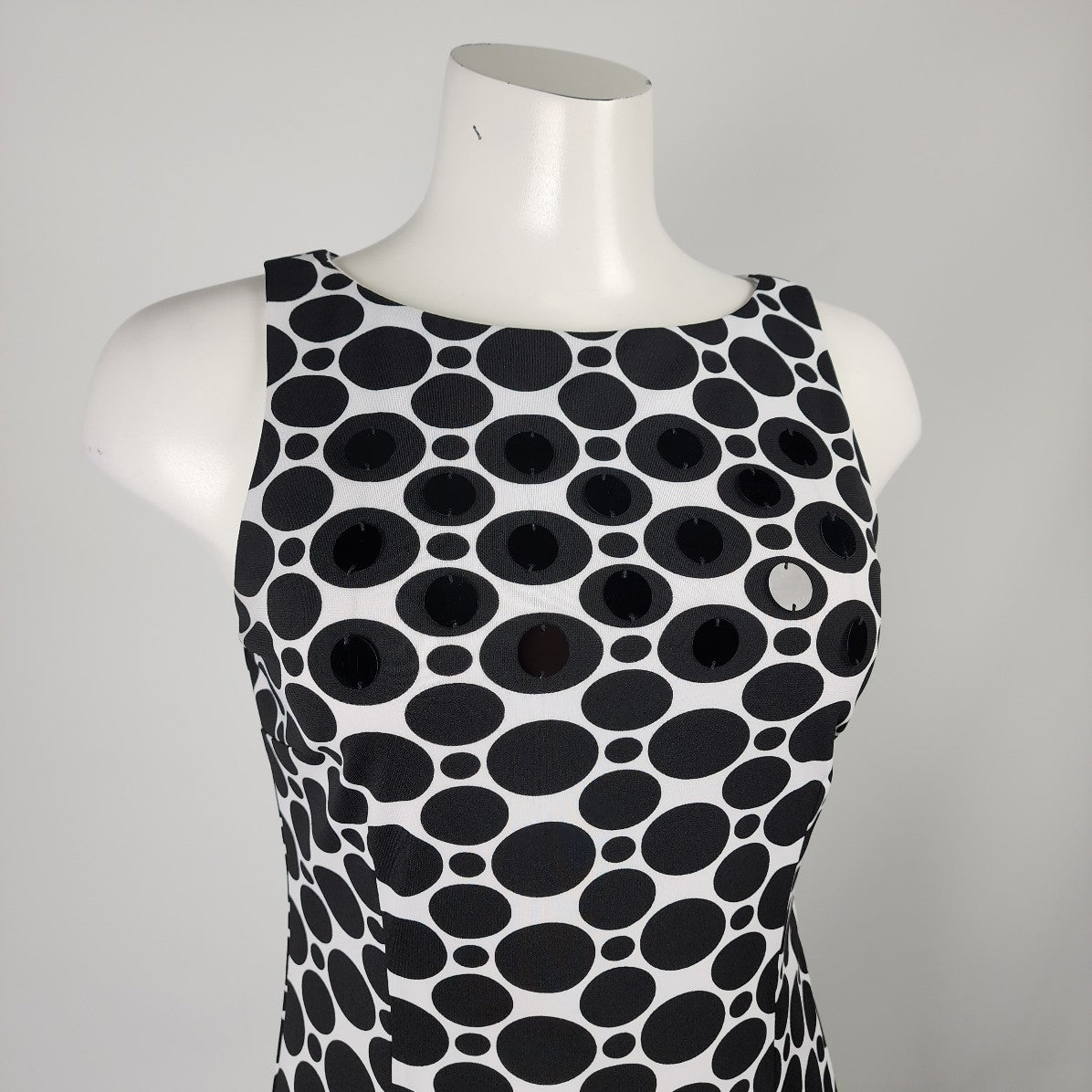 Joseph Ribkoff Black Retro Print Sheath Dress Size 4