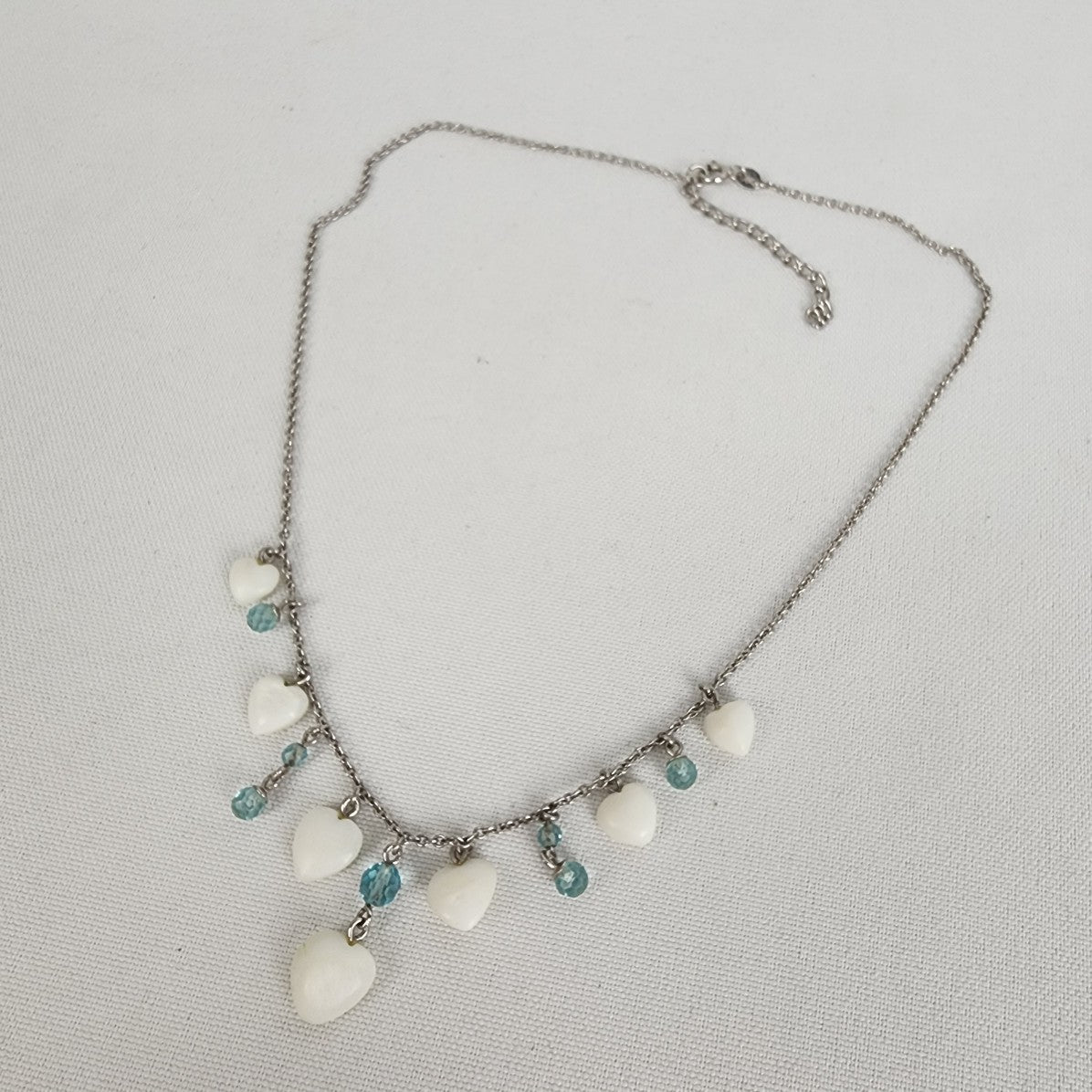 925 Sterling Silver Heart Chandelier Chain Necklace