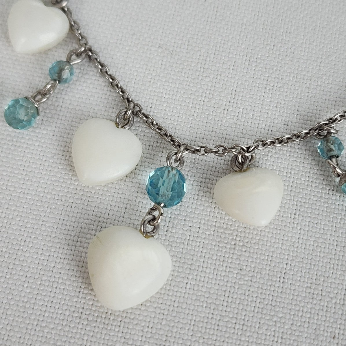 925 Sterling Silver Heart Chandelier Chain Necklace