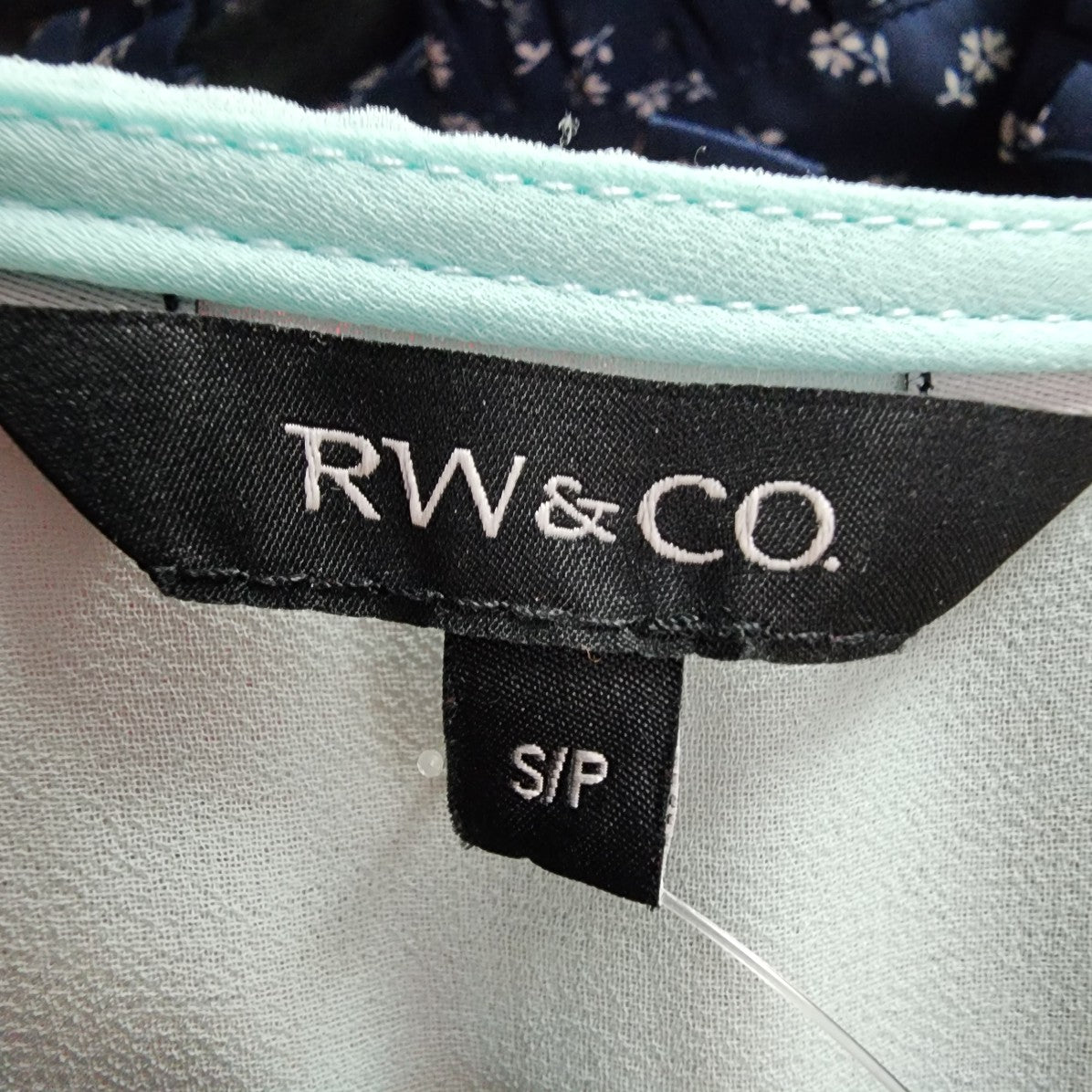 RW&CO Mint Chiffon V Neck Dress Size S