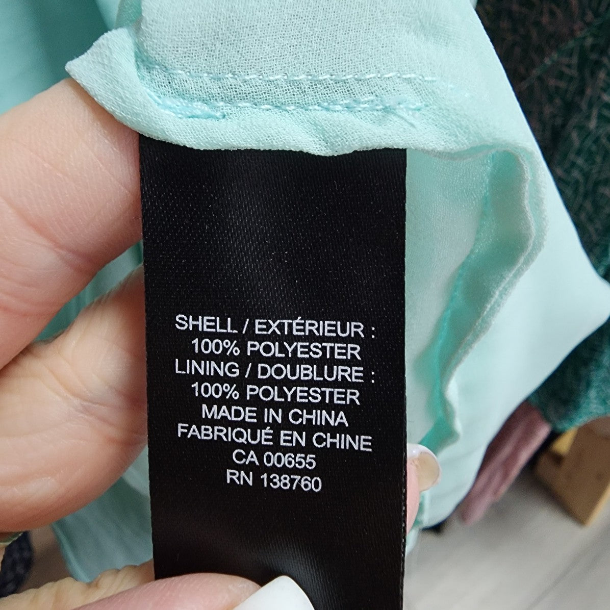 RW&CO Mint Chiffon V Neck Dress Size S