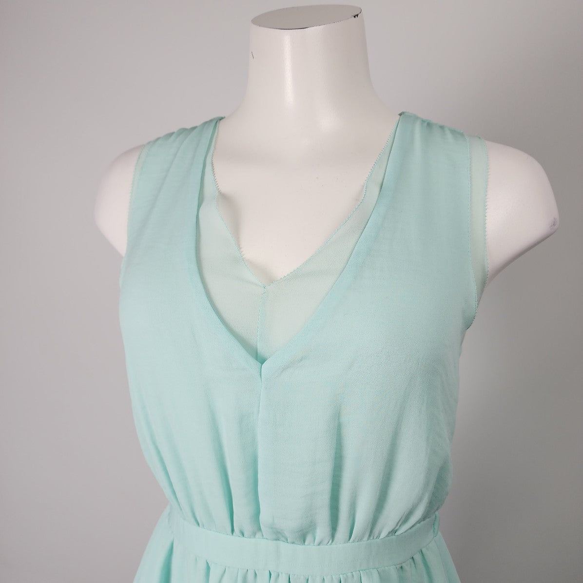 RW&CO Mint Chiffon V Neck Dress Size S
